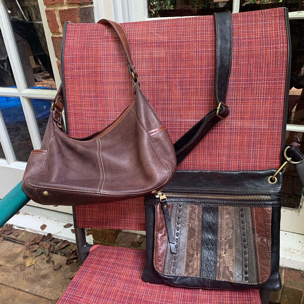 PRICE DROP!!! Two Fossil leather bags in EUC